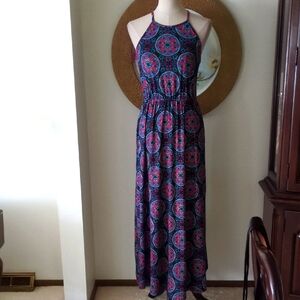 French Grey Eleeegant Multicolor Maxi Dress